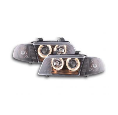 Faros Delanteros Angel Eyes Set  Audi A4 Modelo B5  95-99 Negro Fk Automotive