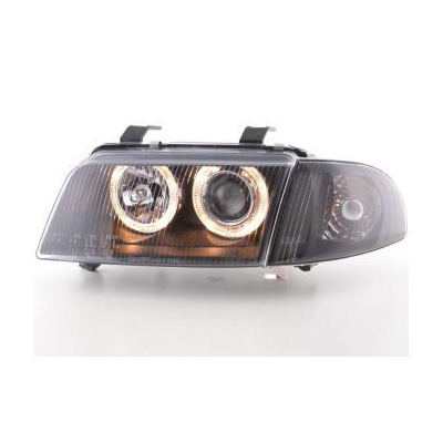 Faros Delanteros Angel Eyes Set  Audi A4 Modelo B5  95-99 Negro Fk Automotive