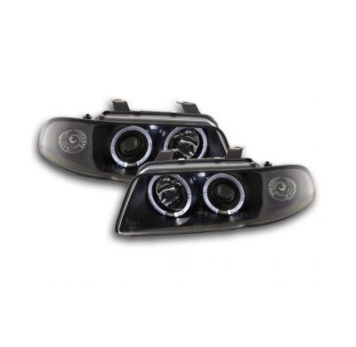 Faros Delanteros Set Angel Eyes Audi A4 Modelo B5  95-99 Negro Fk Automotive