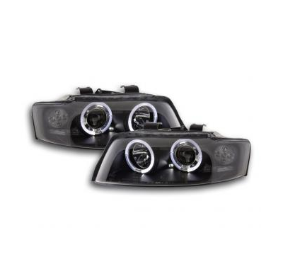 Faros Delanteros Set Angel Eyes Audi A4 Modelo 8e  01-04 Negro Fk Automotive