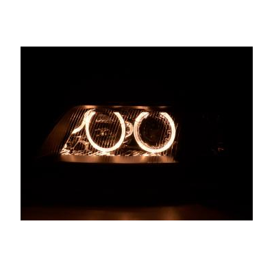 Faros Delanteros Angel Eyes Set  Audi A6 Modelo 4b  99-00 Negro Fk Automotive