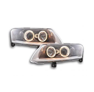 Faros Delanteros Angel Eyes Set  Audi A6 Modelo 4f  04- Cromado Fk Automotive