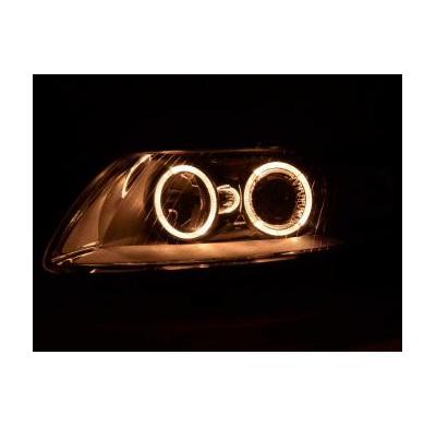 Faros Delanteros Angel Eyes Set  Audi A6 Modelo 4f  04- Cromado Fk Automotive