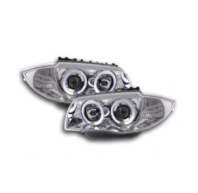 Faros Delanteros Set Angel Eyes Bmw Serie 1 Modelo E87/E81  04- Cromado Fk Automotive