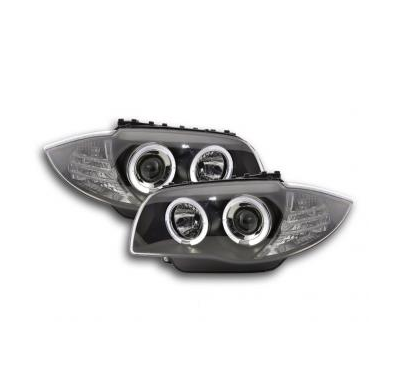 Faros Delanteros Set Angel Eyes Bmw Serie 1 Modelo E87/E81  04- Negro Fk Automotive