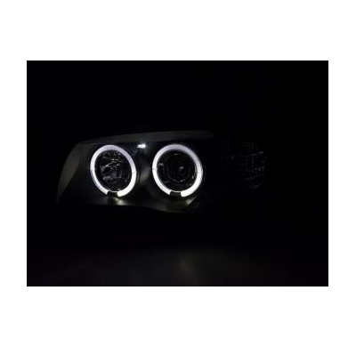 Faros Delanteros Set Angel Eyes Bmw Serie 1 Modelo E87/E81  04- Negro Fk Automotive