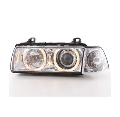 Faros delanteros Angel Eyes Set  BMW serie 3 sedan modelo E36  92-98 cromado Fk automotive