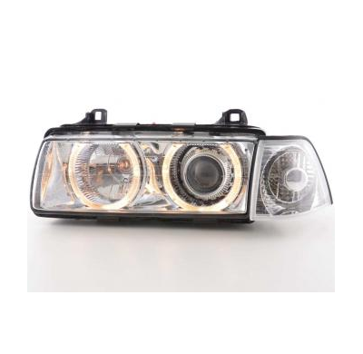 Faros delanteros Angel Eyes Set  BMW serie 3 sedan modelo E36  92-98 cromado Fk automotive