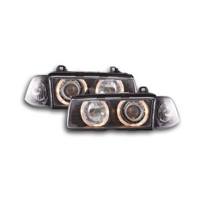 Faros Delanteros Angel Eyes Set  Bmw Serie 3 Coupe Modelo E36  92-98 Negro Fk Automotive