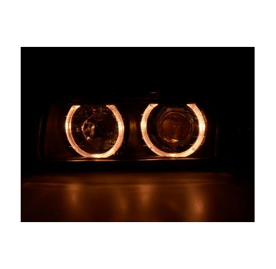 Faros Delanteros Angel Eyes Set  Bmw Serie 3 Coupe Modelo E36  92-98 Negro Fk Automotive