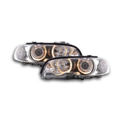 Faros Delanteros Angel Eyes Set  Bmw Serie 3 Coupe Modelo E46  98-01 Cromado Fk Automotive