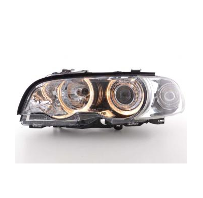 Faros Delanteros Angel Eyes Set  Bmw Serie 3 Coupe Modelo E46  98-01 Cromado Fk Automotive