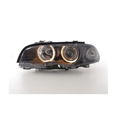 Faros Delanteros Angel Eyes Set  Bmw Serie 3 Coupe Modelo E46  98-01 Negro Fk Automotive