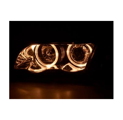 Faros Delanteros Angel Eyes Set  Bmw Serie 3 Sedan Modelo E46  98-01 Cromado Fk Automotive