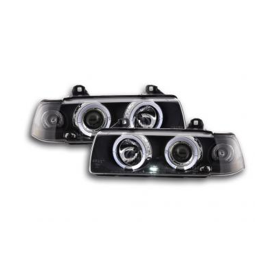 Faros Delanteros Set Angel Eyes Bmw Serie 3 Sedan Modelo E36  92-98 Negro Fk Automotive