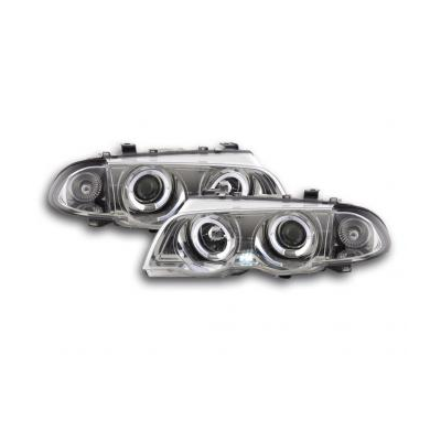 Faros Delanteros Set Angel Eyes Bmw Serie 3 Sedan Modelo E46  98-01 Cromado Fk Automotive