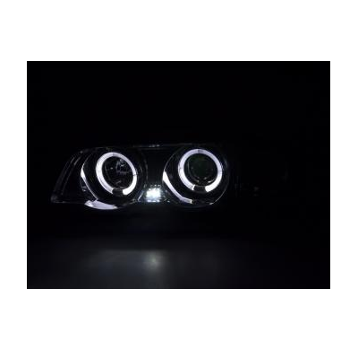 Faros Delanteros Set Angel Eyes Bmw Serie 3 Sedan Modelo E46  98-01 Cromado Fk Automotive