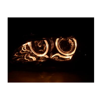 Faros Delanteros Angel Eyes Set  Bmw Serie 3 E46 Sedan  01-05, Cromado Fk Automotive