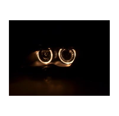 Faros Delanteros Angel Eyes Set  Bmw Serie 3 E46 Sedan  01-05, Negro Fk Automotive