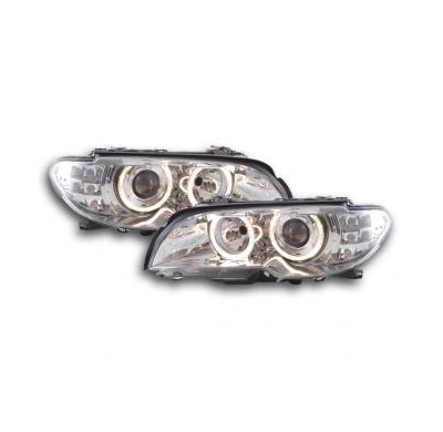 Faros Delanteros Angel Eyes Set  Bmw Serie 3 E46 Coupe  03-06, Cromado Fk Automotive