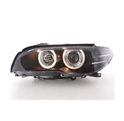Faros Delanteros Angel Eyes Set  Bmw Serie 3 E46 Coupe  03-06, Negro Fk Automotive