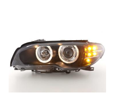 Faros Delanteros Angel Eyes Set  Bmw Serie 3 E46 Coupe  03-06, Negro Fk Automotive
