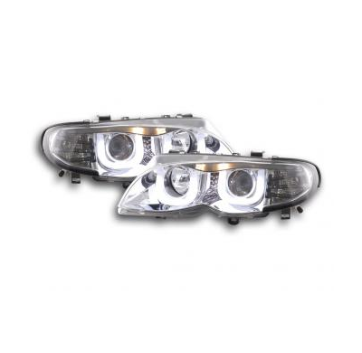 Faros Delanteros Angel Eyes Bmw Serie 3 E46 Sedan/Touring  02-05 Cromado Fk Automotive