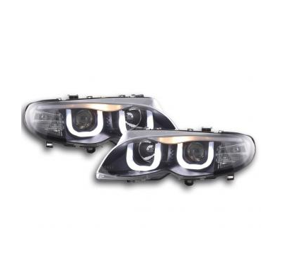 Faros Delanteros Angel Eyes Bmw Serie 3 E46 Sedan/Touring  02-05 Negro Fk Automotive