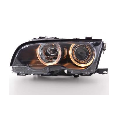 Faros Delanteros Angel Eyes Set  Bmw Serie 3 Coupe Modelo E46  01-03 Negro Fk Automotive