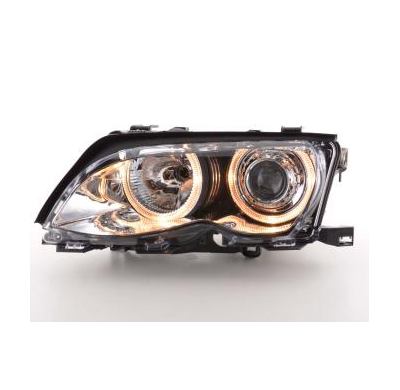 Faros Delanteros Angel Eyes Set  Bmw Serie 3 Sedan Modelo E46  01-03 Cromado Fk Automotive