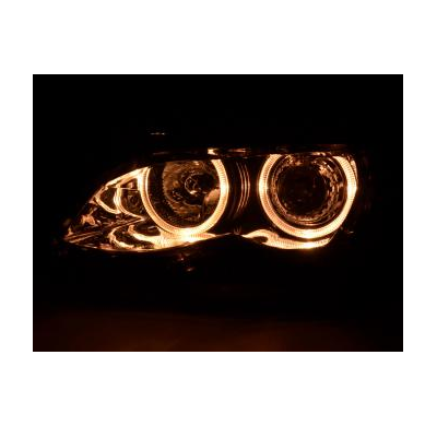 Faros Delanteros Angel Eyes Set  Bmw Serie 3 Sedan Modelo E46  01-03 Cromado Fk Automotive