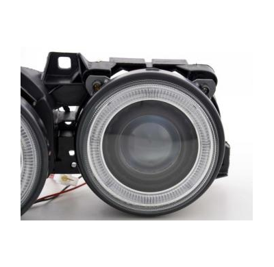 Faros Delanteros Angel Eyes Set Bmw Serie 3 E30, Negro Fk Automotive