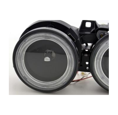 Faros Delanteros Angel Eyes Set Bmw Serie 3 E30, Negro Fk Automotive