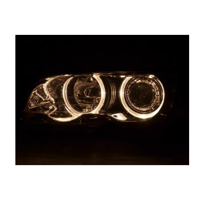 Faros Delanteros Angel Eyes Set Bmw Serie 3 E46 Coupe/Cabrio, Cromado Fk Automotive