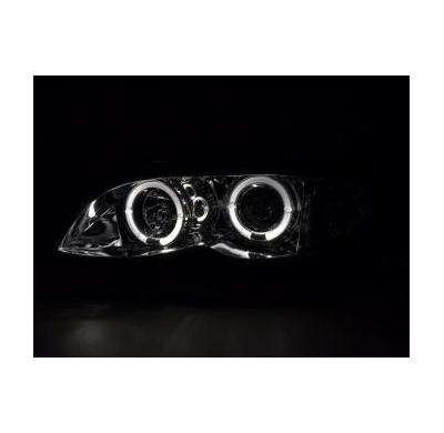 Faros Delanteros Set Angel Eyes Bmw Serie 3 E46 Sedan/Touring  02-05, Cromado Fk Automotive