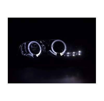 Faros Delanteros Set Angel Eyes Bmw Serie 3 E46 Coupe/Cabrio  98-02, Cromado Fk Automotive