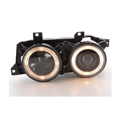 Faros Delanteros Angel Eyes Set  Bmw Serie 5 Modelo E34  88-94 Negro Fk Automotive