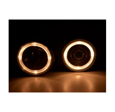 Faros Delanteros Angel Eyes Set  Bmw Serie 5 Modelo E34  88-94 Negro Fk Automotive