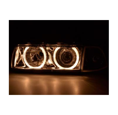 Faros Delanteros Xenon Angel Eyes Set Bmw Serie 3 Coupe Modelo E36  92-98 Cromado Fk Automotive