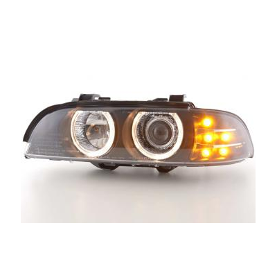 Faros Delanteros Angel Eyes Set  Bmw Serie 5 E39  95-00, Negro Fk Automotive