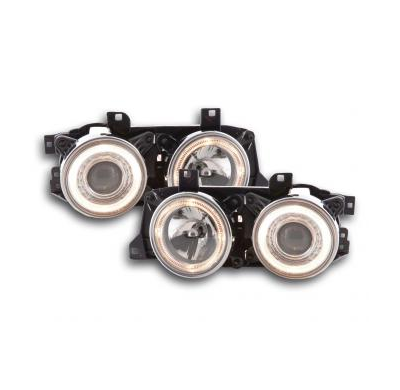 Faros Delanteros Angel Eyes Set  Bmw Serie 5 Modelo E34  88-94 Cromado Fk Automotive