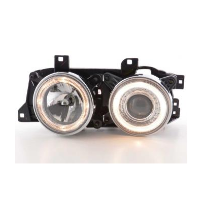 Faros Delanteros Angel Eyes Set  Bmw Serie 5 Modelo E34  88-94 Cromado Fk Automotive