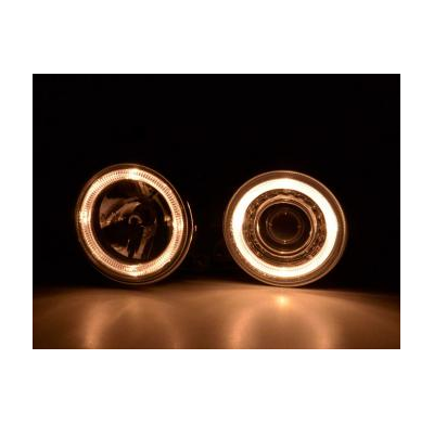 Faros Delanteros Angel Eyes Set  Bmw Serie 5 Modelo E34  88-94 Cromado Fk Automotive