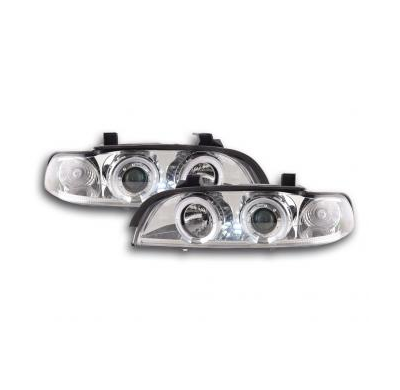 Faros Delanteros Set Angel Eyes Bmw Serie 5 Modelo E39  95-01 Cromado Fk Automotive