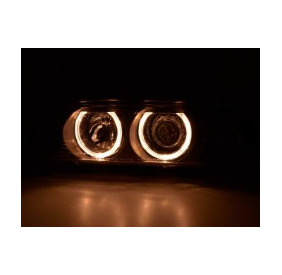Faros Angel Eyes Para Bmw Serie 5 (Tipo E39) 95-00 Negro Fk Automotive