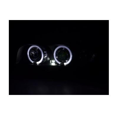 Faros Delanteros Set Angel Eyes Bmw Serie 7 Modelo E38  95-98 Negro Fk Automotive
