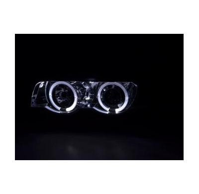 Faros Delanteros Set Angel Eyes Bmw Serie 7 Modelo E38  97-02 Cromado Fk Automotive