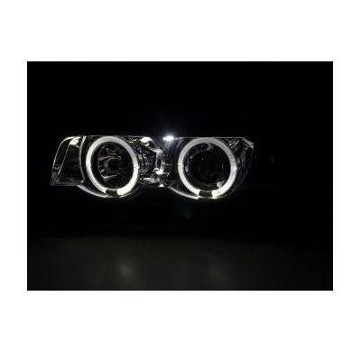 Faros Delanteros Set Angel Eyes Bmw Serie 7 Modelo E38  97-02 Cromado Fk Automotive
