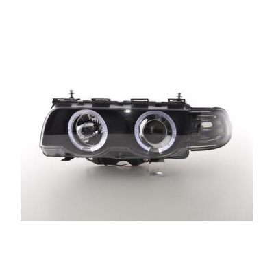 Faros Delanteros Set Angel Eyes Bmw Serie 7 Modelo E38  97-02 Negro Fk Automotive