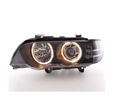 Faros Delanteros Angel Eyes Set  Bmw X5 E53  00-03, Negro Fk Automotive